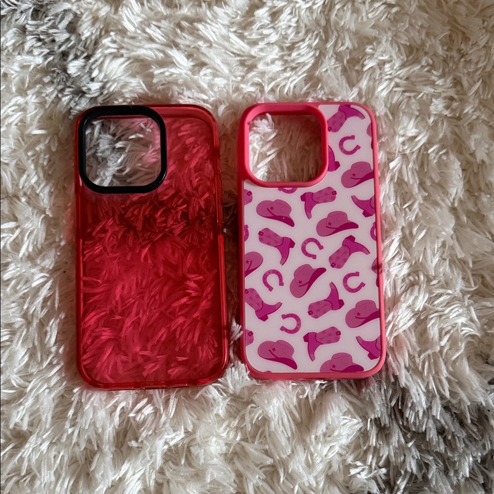 Stylish Pink iPhone 14 Case Set